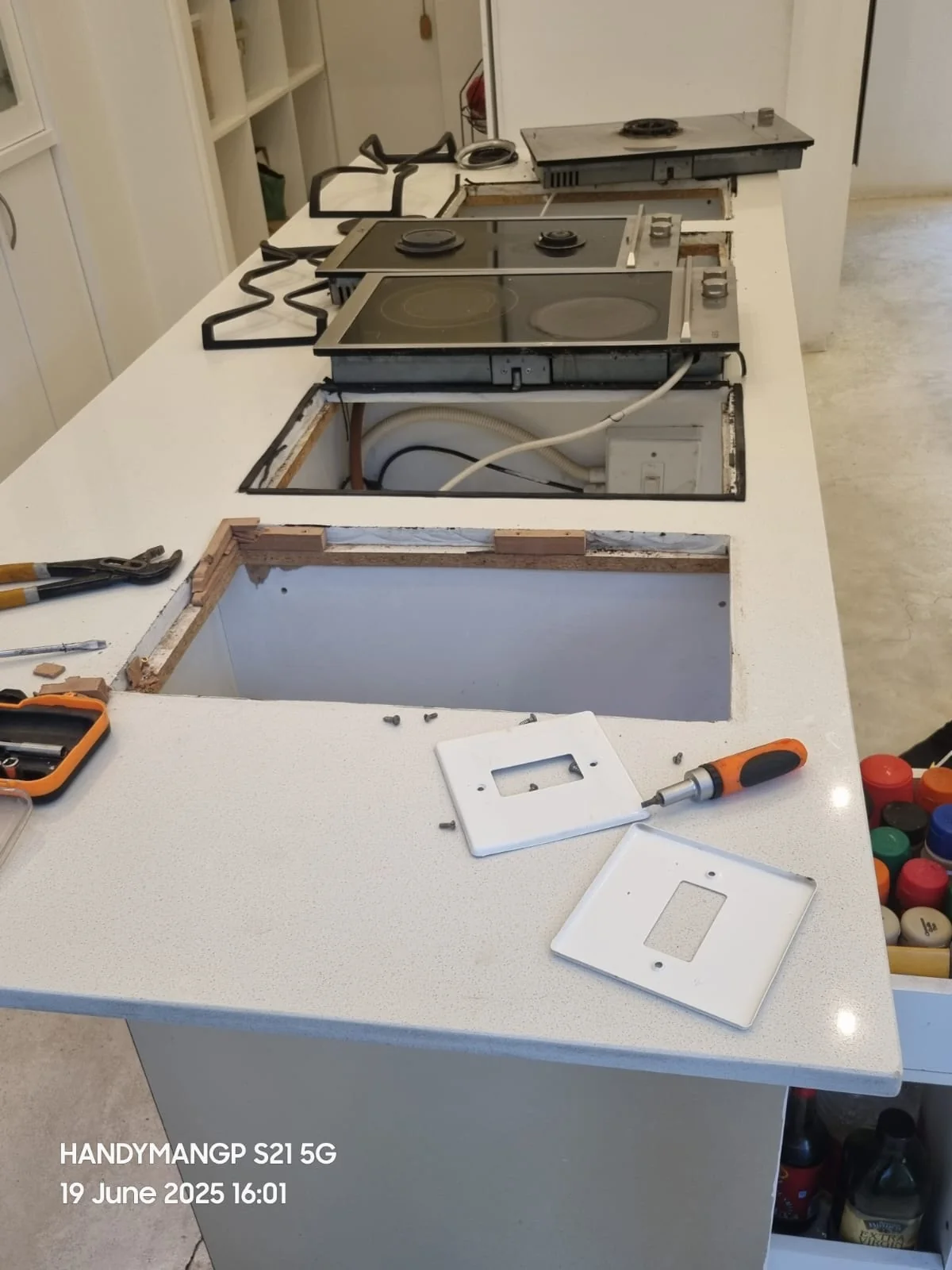 Handyman working on a home renovation project